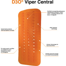 Protector central de espalda D3O® Viper — Talla M/L, naranja