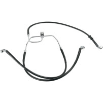 Stainless Steel Brake Line Kit — 47.5 cm (18-5/8"), 46.5 cm (18-1/4"), without ABS, Black