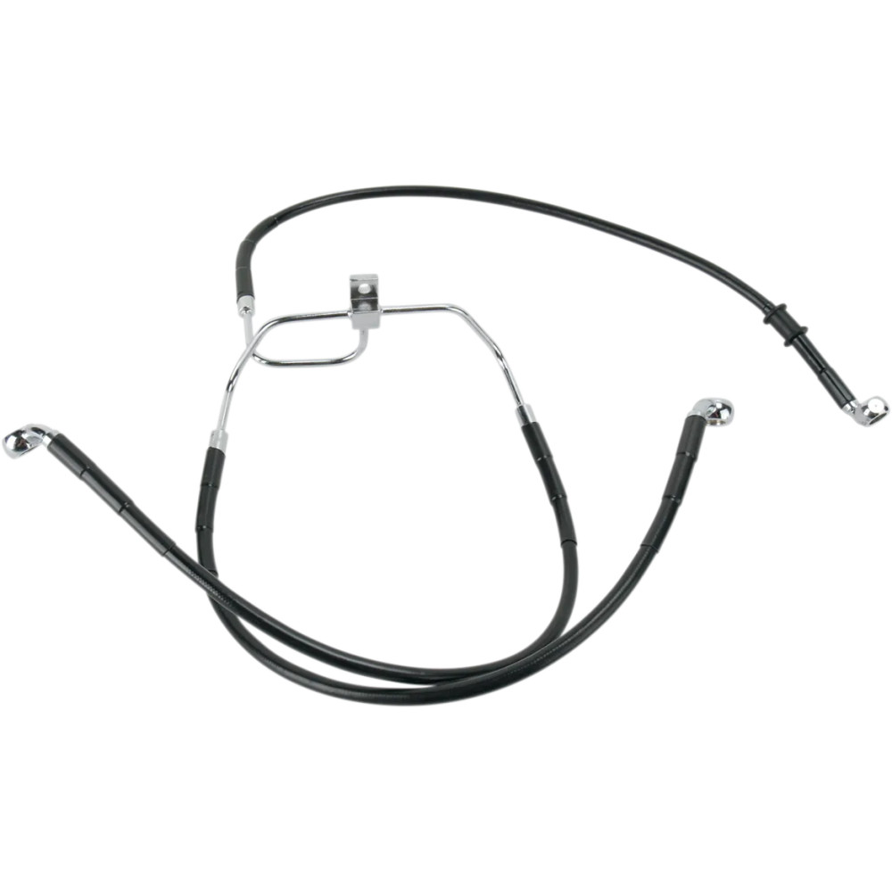 Stainless Steel Brake Line Kit — 47.5 cm (18-5/8"), 46.5 cm (18-1/4"), without ABS, Black