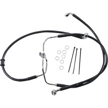 Extended Length Black Vinyl Brake Line Kit — 20-5/8", 18-1/4", Oversize +2", without ABS