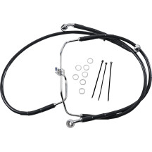 Extended Length Black Vinyl Brake Line Kit — Oversize +10.2 cm (4"), 57.5 cm / 46.5 cm, without ABS