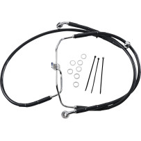 Extended Length Black Vinyl Brake Line Kit — Oversize +10.2 cm (4"), 57.5 cm / 46.5 cm, without ABS