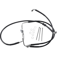 Extended Length Black Vinyl Brake Line Kit — Oversize +15.2 cm (6"), 62.5 cm, 46.5 cm, without ABS