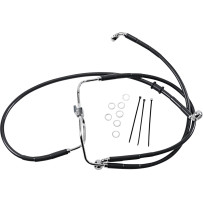 Extended Length Black Vinyl Brake Line Kit — Oversize +15.2 cm (6"), 62.5 cm, 46.5 cm, without ABS