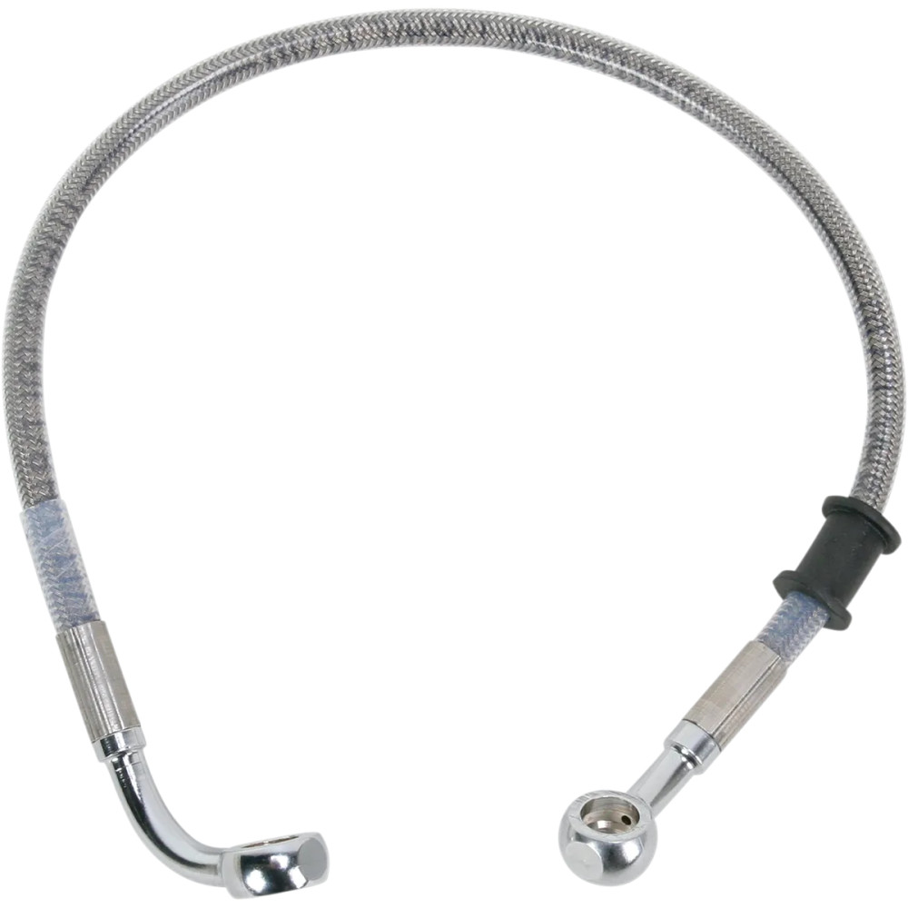 Stainless Steel Brake Line Kit — 17-7/8", without ABS, silver clear-coated