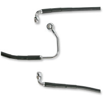 Stainless Steel Brake Line Kit — 42 cm (16-5/8"), 138.43 cm (54-1/2"), with ABS, black