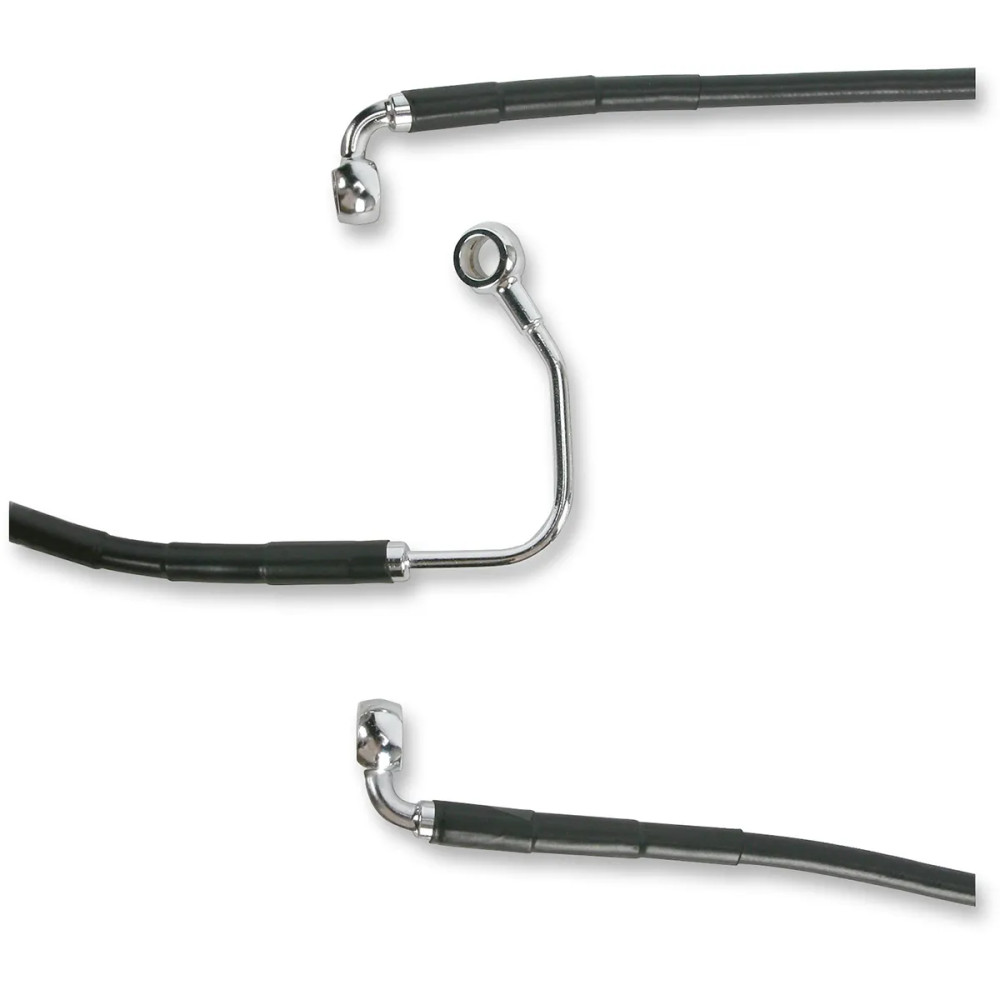 Stainless Steel Brake Line Kit — 42 cm (16-5/8"), 138.43 cm (54-1/2"), with ABS, black