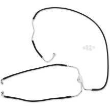 Stainless Steel Brake Line Kit — 42 cm (16-5/8"), 138.43 cm (54-1/2"), with ABS, black