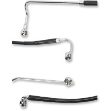 Stainless Steel Brake Line Kit — 99.5 cm, 56 cm, rear, black, with ABS