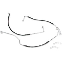Stainless Steel Brake Line Kit — 99.5 cm, 56 cm, rear, black, with ABS