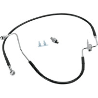 Kit de latiguillos de freno en acero inoxidable — 111 cm (43-5/8"), trasera, negro