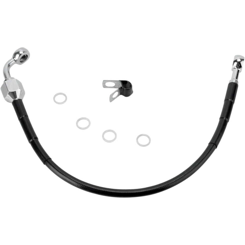 Stainless Steel Brake Line Kit — 40 cm (15-3/4"), rear, Black