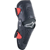 Youth SX-1 Knee Protectors — S/M, Black, Red, Pair