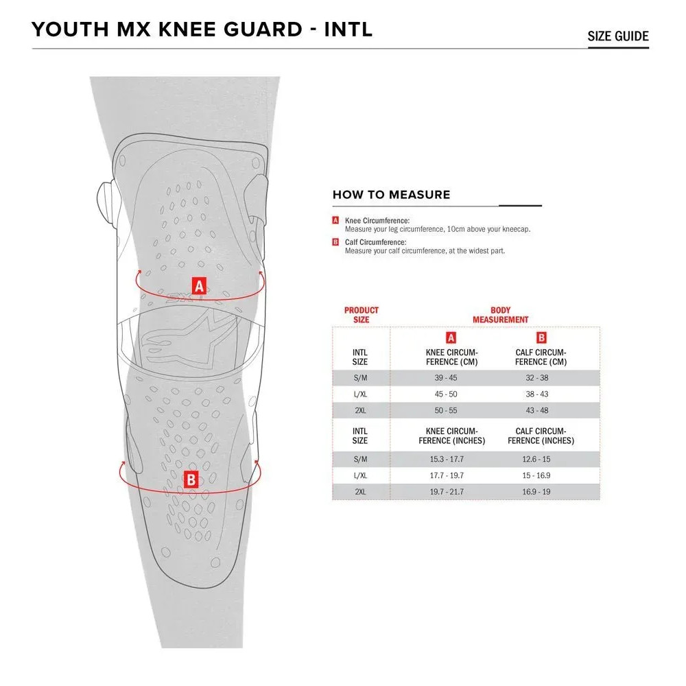 Protectores de rodilla Youth SX-1 — L/XL, negro, rojo