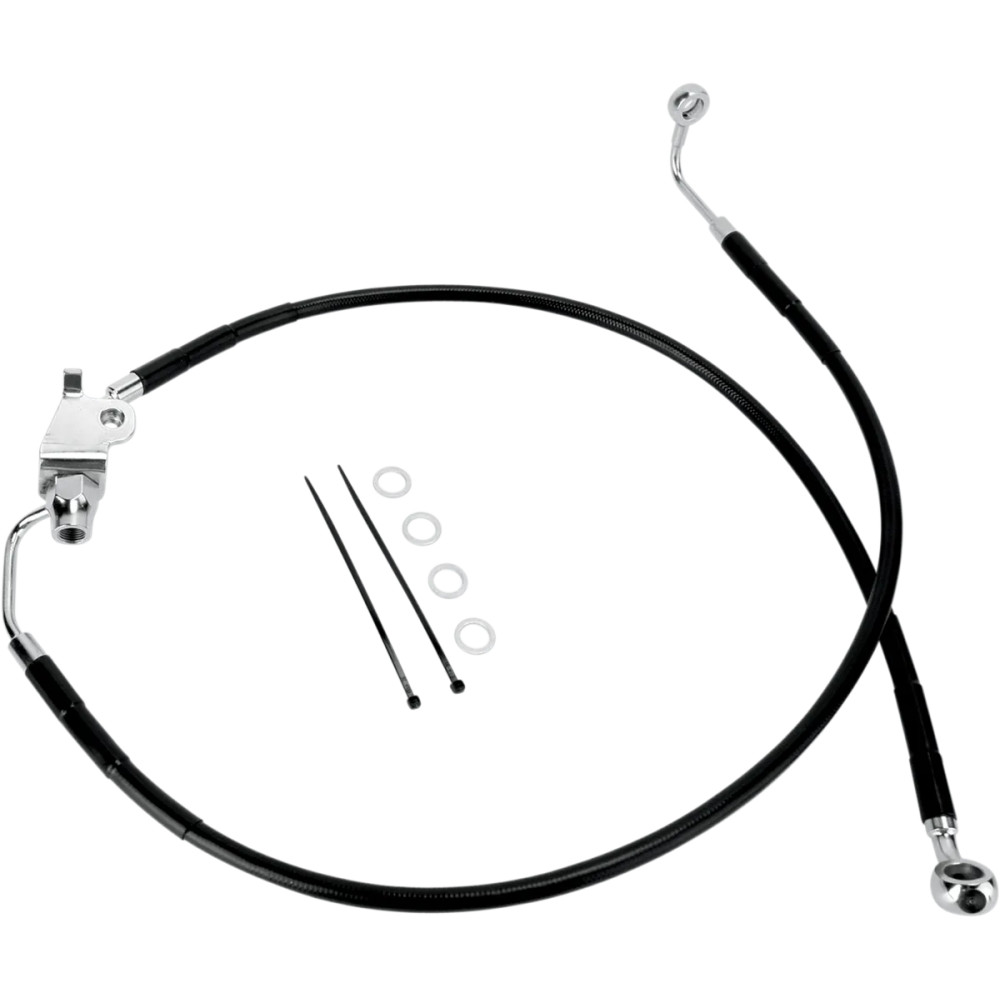 Stainless Steel Brake Line Kit — 75 cm (29-5/8"), rear, Black