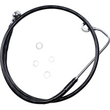 Extended Length Black Vinyl Brake Line Kit — Oversize +25.4 cm (10"), 92.5 cm (36-3/8"), with ABS