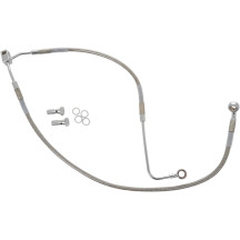 Stainless Steel Brake Line Kit — 55 cm, 41.5 cm, with ABS, silver clear-coated