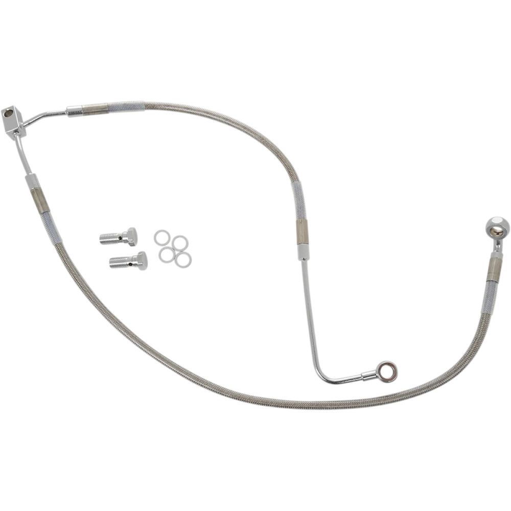 Stainless Steel Brake Line Kit — 55 cm, 41.5 cm, with ABS, silver clear-coated