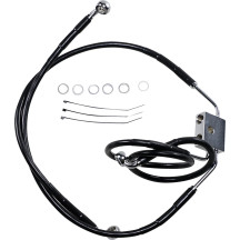 Extended Length Black Vinyl Brake Line Kit — Oversize +6", 20-1/4", 29", with ABS