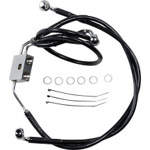 Extended Length Black Vinyl Brake Line Kit — 51.5 cm, 78.5 cm, Oversize +20.3 cm, with ABS