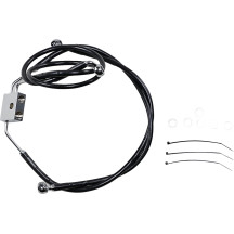 Extended Length Black Vinyl Brake Line Kit — Oversize +25.4 cm (10"), 51.5 cm/84 cm, Black, for ABS