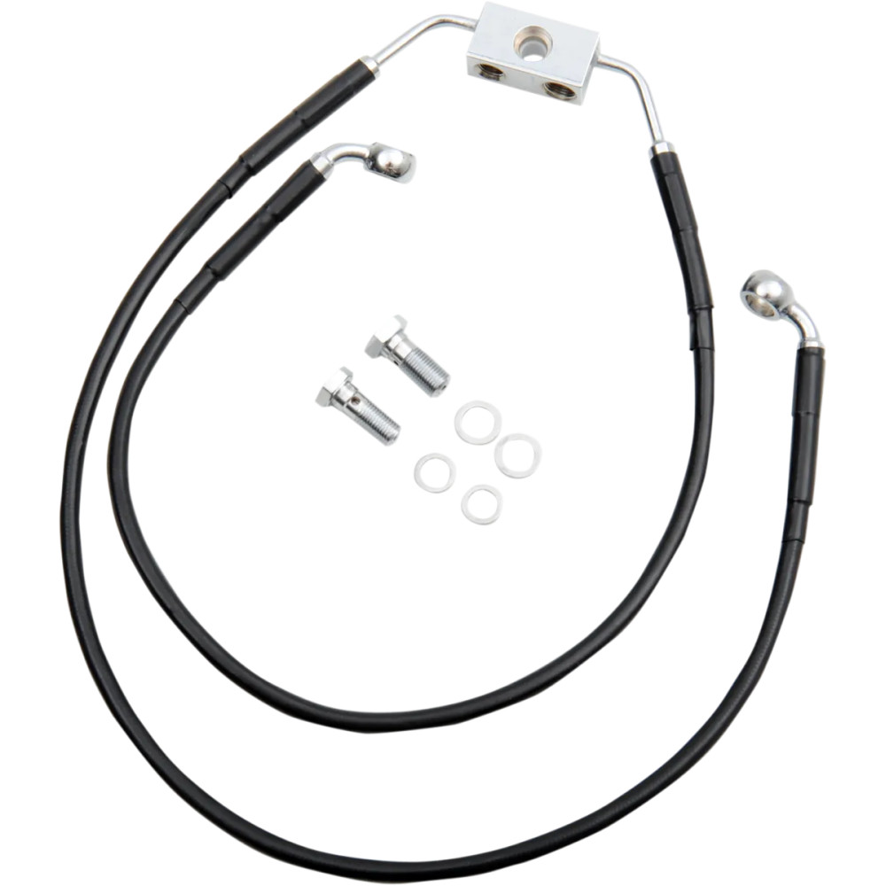 Extended Length Black Vinyl Brake Line Kit — Oversize +15.2 cm (6"), 55 cm, 75.5 cm, with ABS