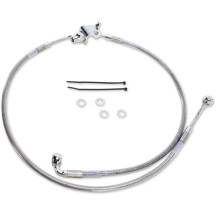 Stainless Steel Brake Line Kit — 51 cm (20"), 63.5 cm (25"), without ABS, Silver clear-coated