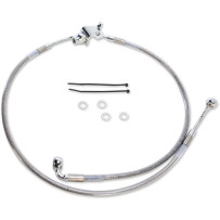 Stainless Steel Brake Line Kit — 51 cm (20"), 63.5 cm (25"), without ABS, Silver clear-coated