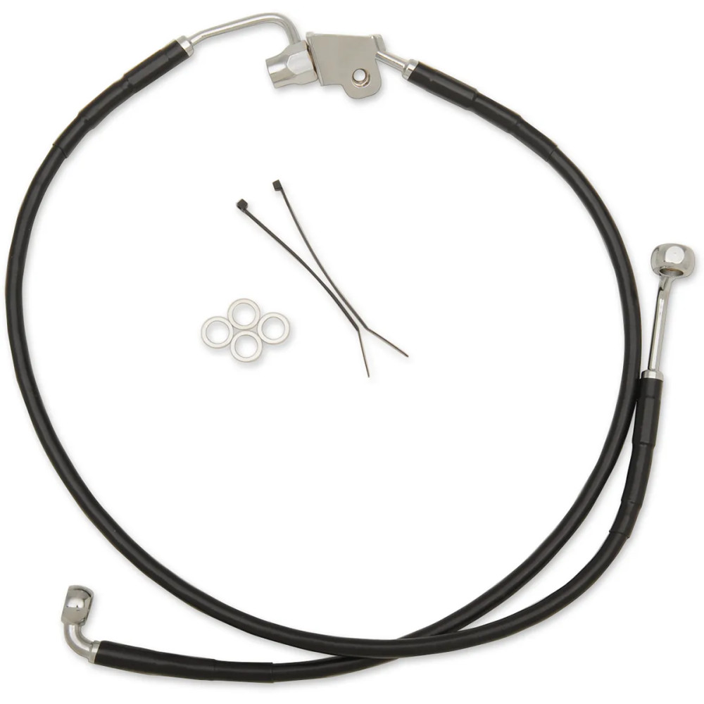 Stainless Steel Brake Line Kit — 20" (51 cm), 25" (63.5 cm), rear, black, without ABS