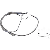 Extended Length Stainless Steel Brake Line Kit — 54.5/44/87 cm, oversize +15.2 cm, without ABS