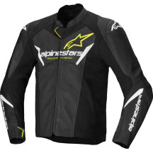 Chaqueta de cuero Faster v3 Airflow — EU 50, Compatible con Tech-Air®, Amarillo fluorescente