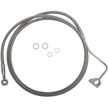 Extended Length Stainless Steel Brake Line Kit — 179 cm (70.5"), Oversize +15.2 cm (6"), with ABS, Silver