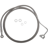 Extended Length Stainless Steel Brake Line Kit — 179 cm (70.5"), Oversize +15.2 cm (6"), with ABS, Silver