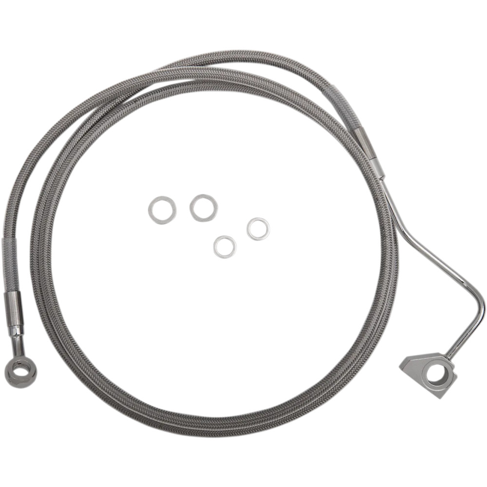 Extended Length Stainless Steel Brake Line Kit — 179 cm (70.5"), Oversize +15.2 cm (6"), with ABS, Silver