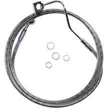 Extended Length Stainless Steel Brake Line Kit — 179 cm (70.5"), Oversize +15.2 cm (6"), with ABS, Silver