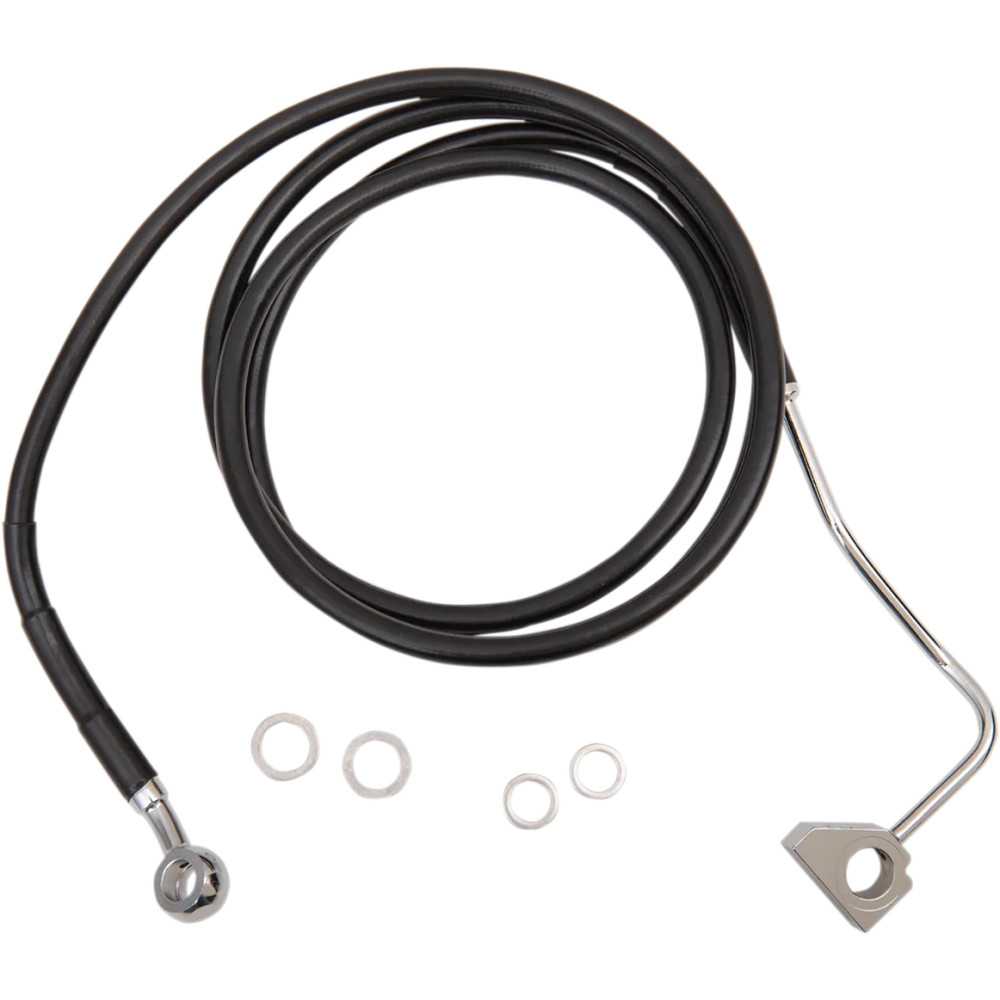 Extended Length Black Vinyl Brake Line Kit — Oversize +10.2 cm (4"), 174 cm (68.5"), Front