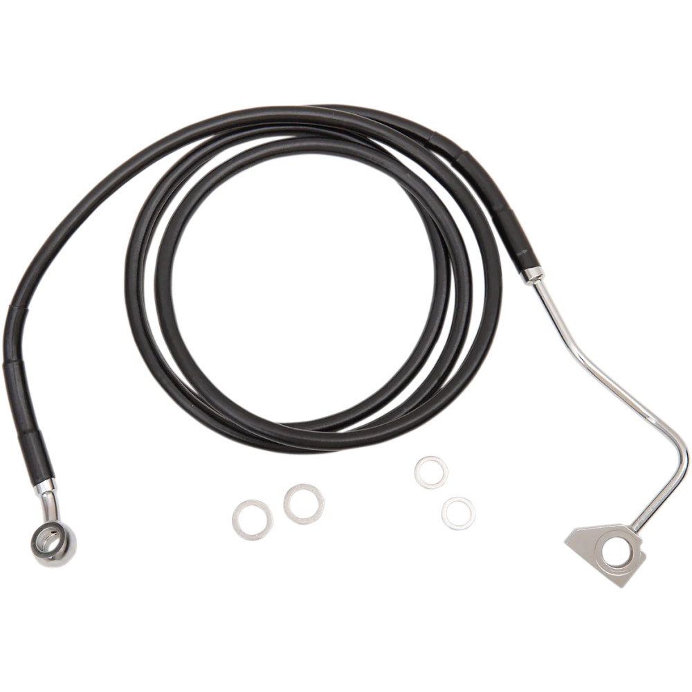 Extended Length Black Vinyl Brake Line Kit — 179 cm (70.5"), oversize +15.2 cm (6"), with ABS