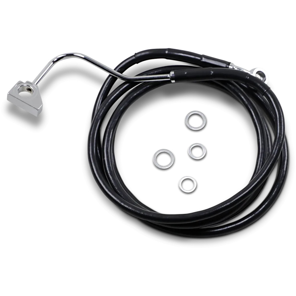 Extended Length Black Vinyl Brake Line Kit — 189 cm (74.5"), Oversize +25.4 cm (10"), with ABS