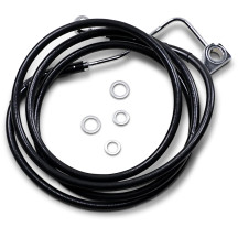 Extended Length Black Vinyl Brake Line Kit — Oversize +12", 76-1/2", for ABS