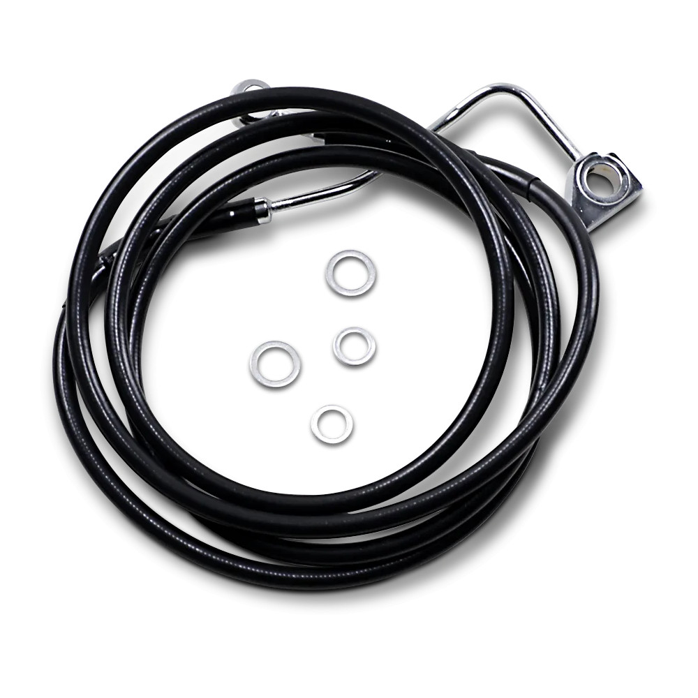 Extended Length Black Vinyl Brake Line Kit — Oversize +12", 76-1/2", for ABS