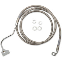 Kit de latiguillos de freno de acero inoxidable de longitud extendida — 184 cm (72-1/2"), sobredimensionado +20.3 cm (8"), plate