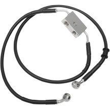 Latiguillo de freno de longitud extendida — Sobredimensionado +20,3 cm (8"), 74,5 cm (29-1/4"), Delantero, con ABS, Negro, recub