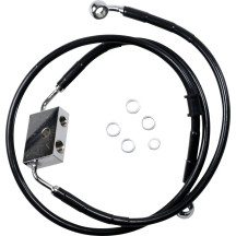 Latiguillo de freno de longitud extendida — 84,5 cm (33-1/4"), sobredimensionado +30,5 cm (12"), para ABS, Negro, revestido de v