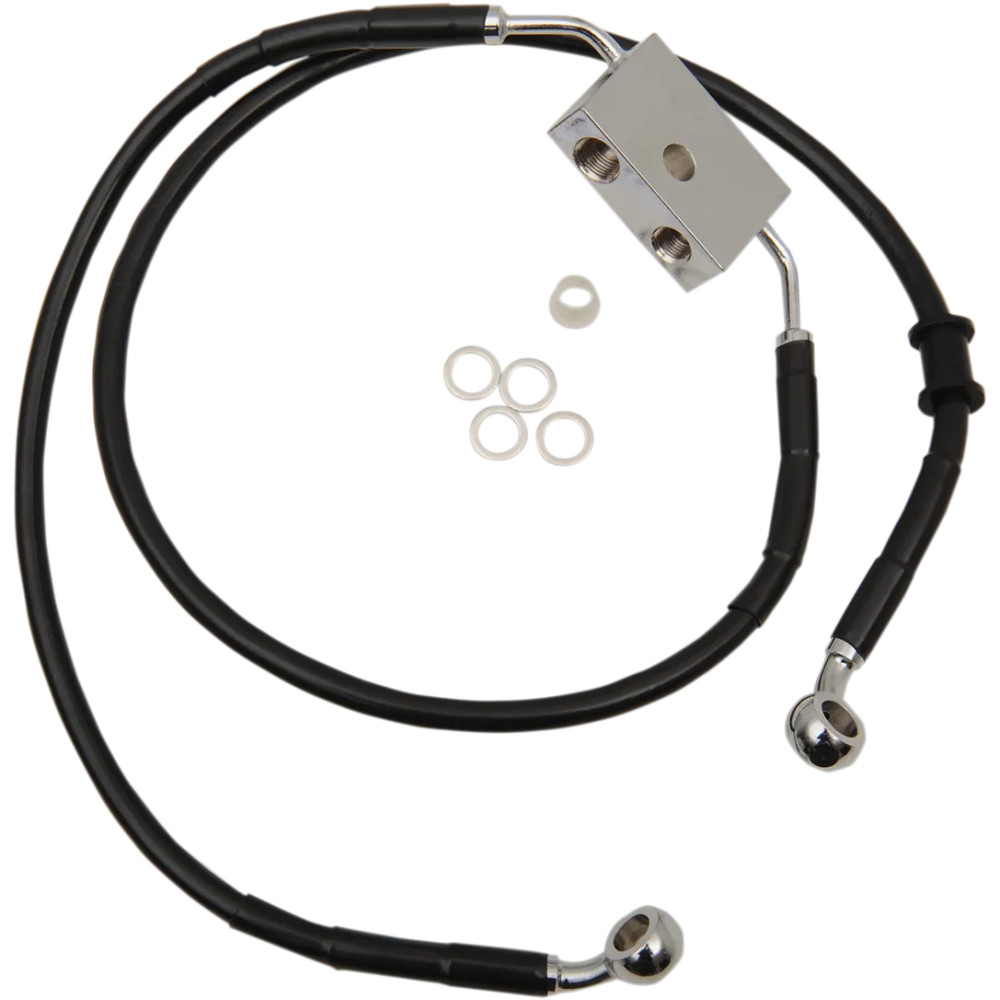 Latiguillo de freno de longitud extendida — 40 cm (15-3/4"), 58 cm (22-3/4"), Sobredimensionado +5.1 cm (2"), Negro, con ABS, de