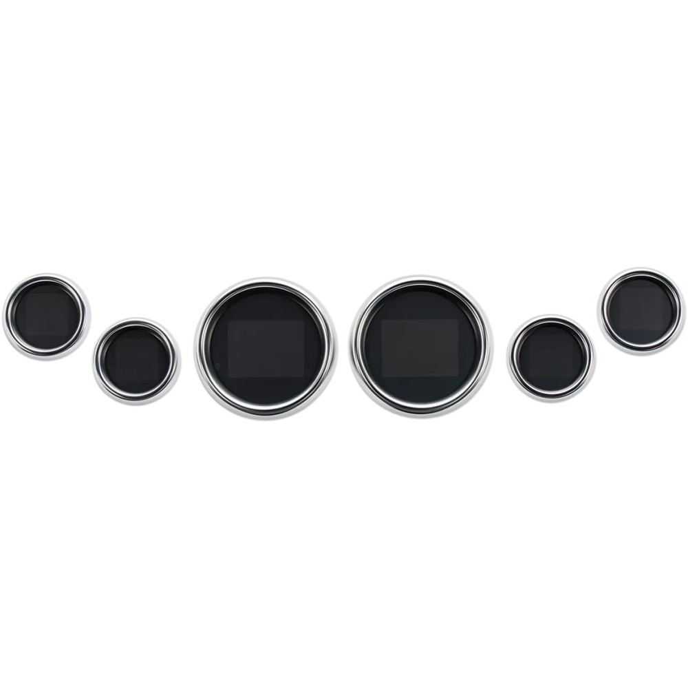 Kit MLX de seis indicadores — juego de 6, esfera negra, carcasa cromada