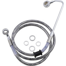 Extended Length Stainless Steel Brake Line — Oversize +20.3 cm (8"), 98.5 cm (38-3/4"), Front upper, Silver