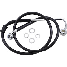 Latiguillo de freno de acero inoxidable de longitud extendida — 93,5 cm (36-3/4"), con ABS, Negro, recubierto de vinilo