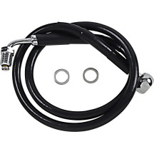 Línea de freno de acero inoxidable de longitud extendida — 70 cm (27-1/2"), sobredimensionado +15.2 cm (6"), delantero superior,