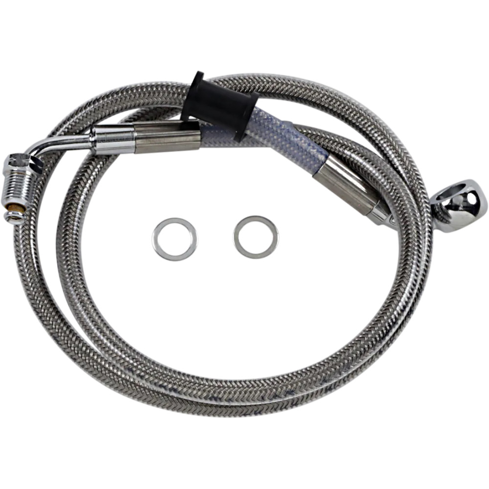 Línea de freno de acero inoxidable de longitud extendida — 79,5 cm (31-1/4") sobredimensionada +20,3 cm (8"), delantero superi