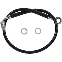 Kit de latiguillos de freno de acero inoxidable — 54,5 cm (21-1/2 pulg.), delantero superior, con ABS, negro revestido de vinilo